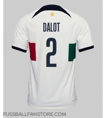 Portugal Diogo Dalot #2 Replik Auswärtstrikot WM 2022 Kurzarm